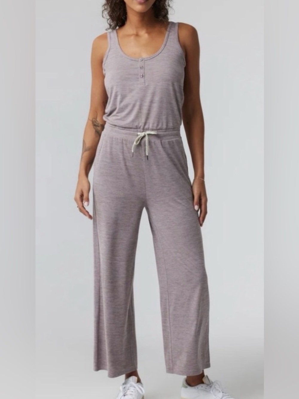 Vuori Women's Falls Jumpsuit Women's Wide-Leg Rosemary Heather Small Like New